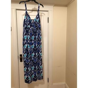 Blue Aztec Maxi-Dress